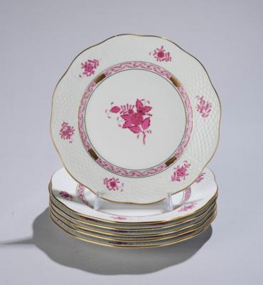 Herend - 6 Hors d’Oeuvre Plates diameter 20.5 cm, - Vídeňská Sbírka II