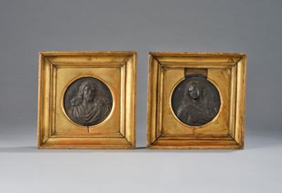 A Pair of Cast Iron Reliefs, Jesus and Saint Mary, - A Viennese Collection II