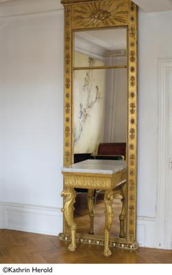 Großer Konsolwandspiegel mit kleinem Konsoltisch, - La Collezione di Otto von Mitzlaff