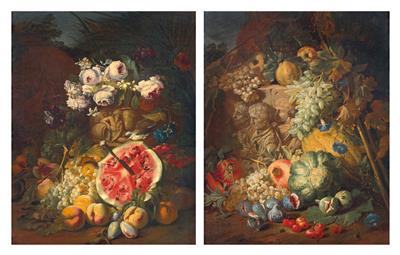 Abraham Brueghel, a pair (2) - Dipinti antichi