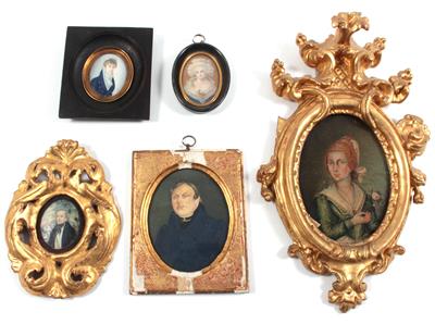 Konvolut Miniaturen, vorwiegend 19. Jahrhundert - Bilder Varia - Schwerpunkt Grafik