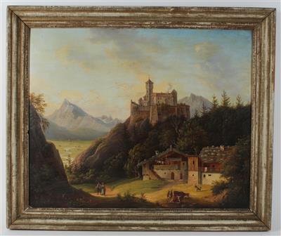 Künstler 19. Jhdt. Blick auf Schloß Churburg in Tirol, - Obrazy