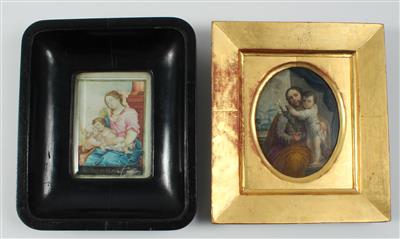 Heiligenbildchen: - Meisterzeichnungen, Druckgraphik bis 1900, Aquarelle und Miniaturen