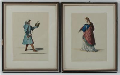 Künstler 2. Hälfte 19. Jahrhundert - Meisterzeichnungen, Druckgraphik bis 1900, Aquarelle und Miniaturen