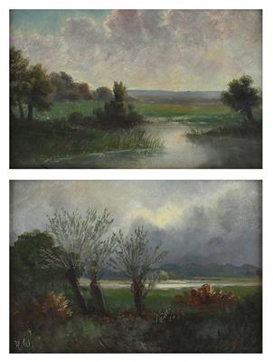 Künstler um 1900, 2 Stück - Paintings
