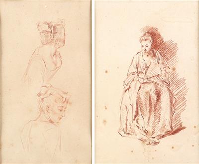 Jean-Antoine Watteau Nachfolger/Follower - Master Drawings, Prints before 1900, Watercolours, Miniatures