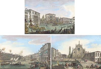 Venedig, Ende des 18. Jahrhunderts - Mistrovské kresby, Tisky do roku 1900, Akvarely a miniatury