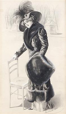 Entwurf des Modehauses Zwieback, Wien 1910 - Dipinti