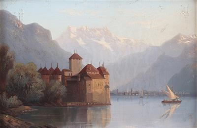 Hubert Sattler zugeschrieben /attributed (1817-1904) Schloss Chillon am Genfersee, - Dipinti