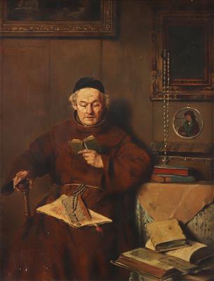 Richard Linderum zugeschrieben/attributed (1851-1926) Mönch beim Lesen, - Obrazy