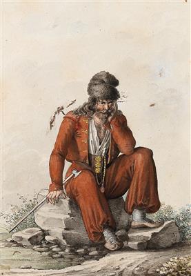 Georg Emanuel Opiz Umkreis/Circle (1775-1841) Sitzender Tscherkesse mit Pelzmütze, - Bilder