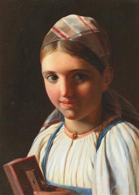 Alexey Gavrilovich Venetsianov Umkreis/Circle (1780-1847) Mädchen mit Harmonika, - Obrazy