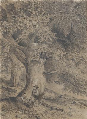 Arthur Calame zugeschrieben/attributed Landschaft mit einer jungen Hirtenfamilie bei der Rast, - Dipinti