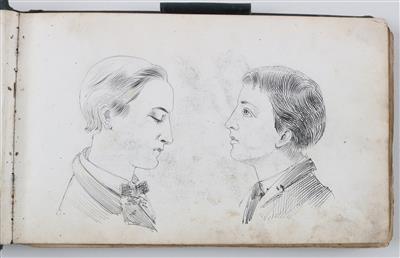 Anton Nowak zugeschrieben/attributed (1865-1932) Skizzenbuch: Porträtstudien, - Obrazy