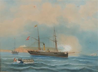 Österreichischer Marinemaler, 2. Hälfte 19. Jahrhundert - Meisterzeichnungen und Druckgraphik bis 1900, Aquarelle, Miniaturen
