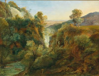 Johann Nepomuk Rauch zugeschrieben/attributed (1804-1847) Wasserfall bei Tivoli, - Obrazy