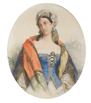 Künstler um 1850 - Meisterzeichnungen, Druckgraphik bis 1900, Aquarelle und Miniaturen