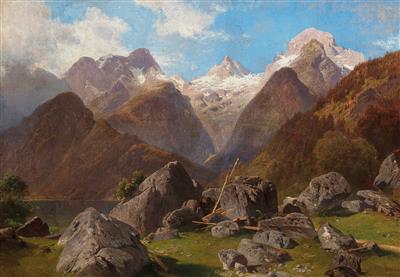 Maximilian Haushofer Umkreis/Circle (1811-1866) Blick auf die Loferer Steinberge, - Bilder