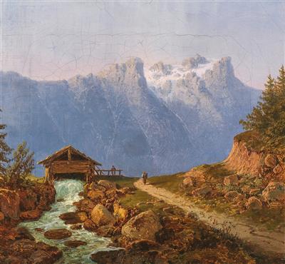 Franz Steinfeld Umkreis/Circle (1787-1868) "Der Dachstein", - Dipinti