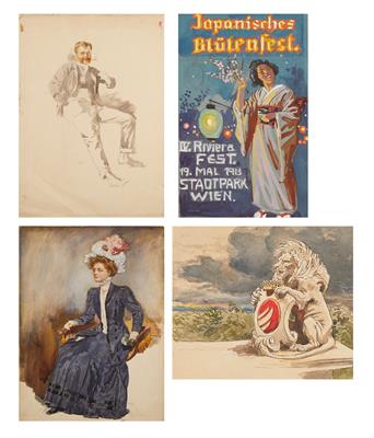 Alexander Pock zugeschrieben/attributed - Meisterzeichnungen und Druckgraphik bis 1900, Aquarelle, Miniaturen