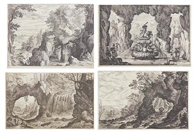 Konvolut Landschaften, Flandern und Frankreich, 17. Jahrhundert - Master drawings and prints up to 1900, watercolours, miniatures