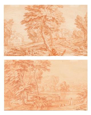 Adriaen Frans II Boudewijns zugeschrieben/attributed (1694-1737) Zwei Landschaften, - Dipinti