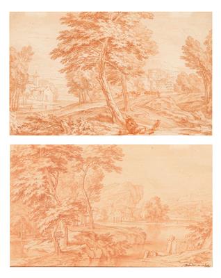 Adriaen Frans II Boudewijns zugeschrieben/attributed (1694-1737) Zwei Landschaften, - Obrazy