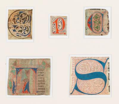 Fünf Buchminiaturen, Österreich, Deutschland, Italien, Spanien, 12.-15. Jahrhundert - Disegni di maestri, stampe fino al 1900, acquerelli e miniature