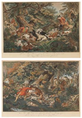 Johann Elias Ridinger - Master drawings, prints until 1900, watercolors and miniatures