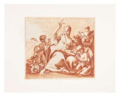 Johann Georg Wille Umkreis/Circle (1715-1808) Allegorie des Frühlings (?), - Disegni di maestri, stampe fino al 1900, acquerelli e miniature