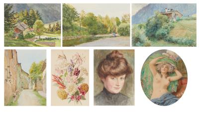 Viktor Unger - Mistrovské kresby, grafiky do roku 1900, akvarely a miniatury