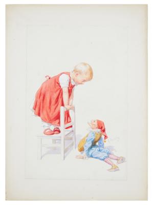 Konvolut: eine Sammlung von Entwürfen und Ideen zu Kunstpostkarten - Meisterzeichnungen und Druckgraphik bis 1900, Aquarelle, Miniaturen