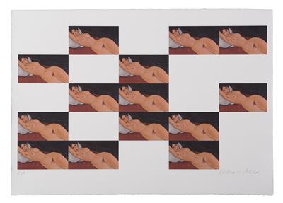 Waltraut COOPER, DIGITALE POESIE. Modigliani. Liegender Frauenakt auf weißem Kissen, 2022 - Benefiz-Auktion Zeitgenössische Kunst zugunsten von SOS MITMENSCH