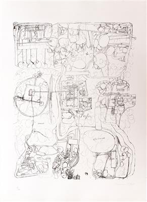 Hermann Nitsch, Architekturzeichnung, Ed. 10/45 - 10. Benefiz Auktion für Delta Cultura Cabo Verde
