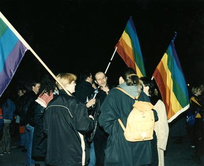 Lisl PONGER, Demonstration gegen Schwarz-Blau, 2000 - Benefizauktion Zeitgenössische Kunst zugunsten von SOS MITMENSCH
