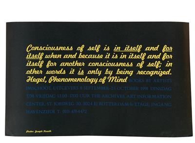 Joseph Kosuth - Grafica moderna e contemporanea