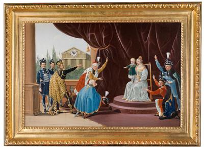 Biedermeier picture clock "The Heir Apparent" - 19th Century Paintings and Watercolours