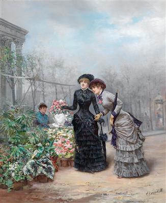 W. Etienne, circa 1890 - Dipinti a olio e acquarelli del XIX secolo
