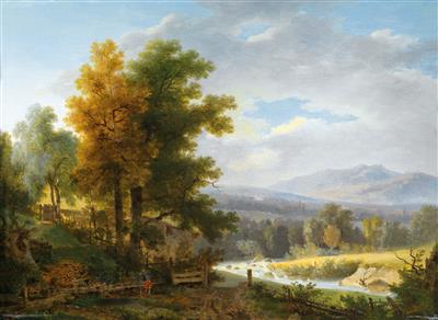 Wolfgang Adam Töpffer - ein Paar - Gemälde des 19. Jahrhunderts