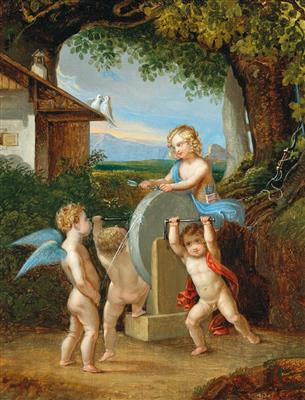 Johann Jakob Metzler (Mezler) - Dipinti a olio e acquarelli del XIX secolo