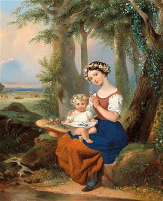 French Artist around 1840 - Dipinti a olio e acquarelli del XIX secolo