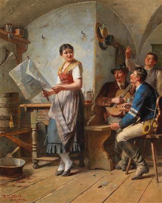 Friedrich Ortlieb - Dipinti a olio e acquarelli del XIX secolo