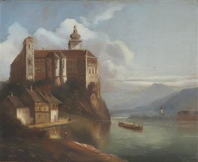 Ferdinand Lepie zugeschrieben/attributed (1824-1883) Blick auf Schloss Persenbeug, - Dipinti