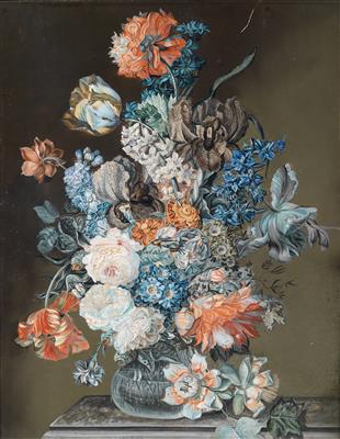 Biedermeier-flower painter, Vienna c. 1840-60 - Mistrovské kresby, Tisky do roku 1900, Akvarely a miniatury
