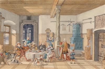Lorenzo Quaglio the Younger, - Master Drawings, Prints before 1900, Watercolours, Miniatures