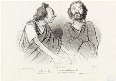 Honore Daumier - Meisterzeichnungen und Druckgraphik bis 1900, Aquarelle u. Miniaturen