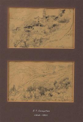 Edward Theodor Compton - Mistrovské kresby, Tisky do roku 1900, Akvarely a miniatury