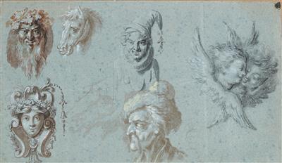 Französische Schule, um 1700 - Meisterzeichnungen und Druckgraphik bis 1900, Aquarelle, Miniaturen