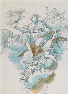 Römische Schule, Anfang des 18. Jahrhunderts - Meisterzeichnungen und Druckgraphik bis 1900, Aquarelle, Miniaturen