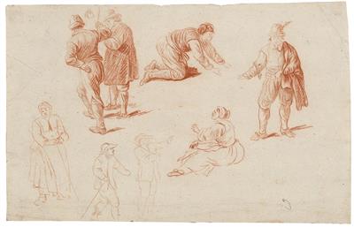 Flemish school, c. 1700 - Mistrovské kresby, Tisky do roku 1900, Akvarely a miniatury